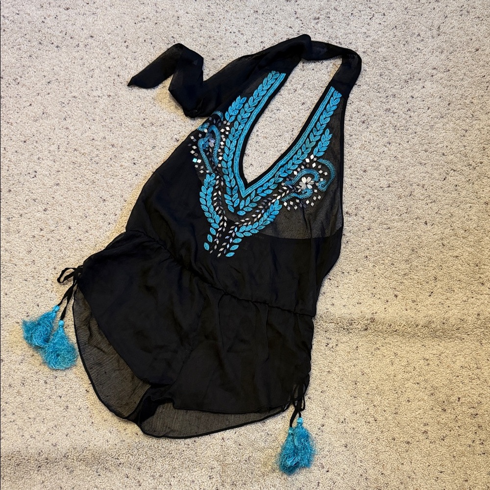 Victoria's Secret Black and Teal Women’s coverup